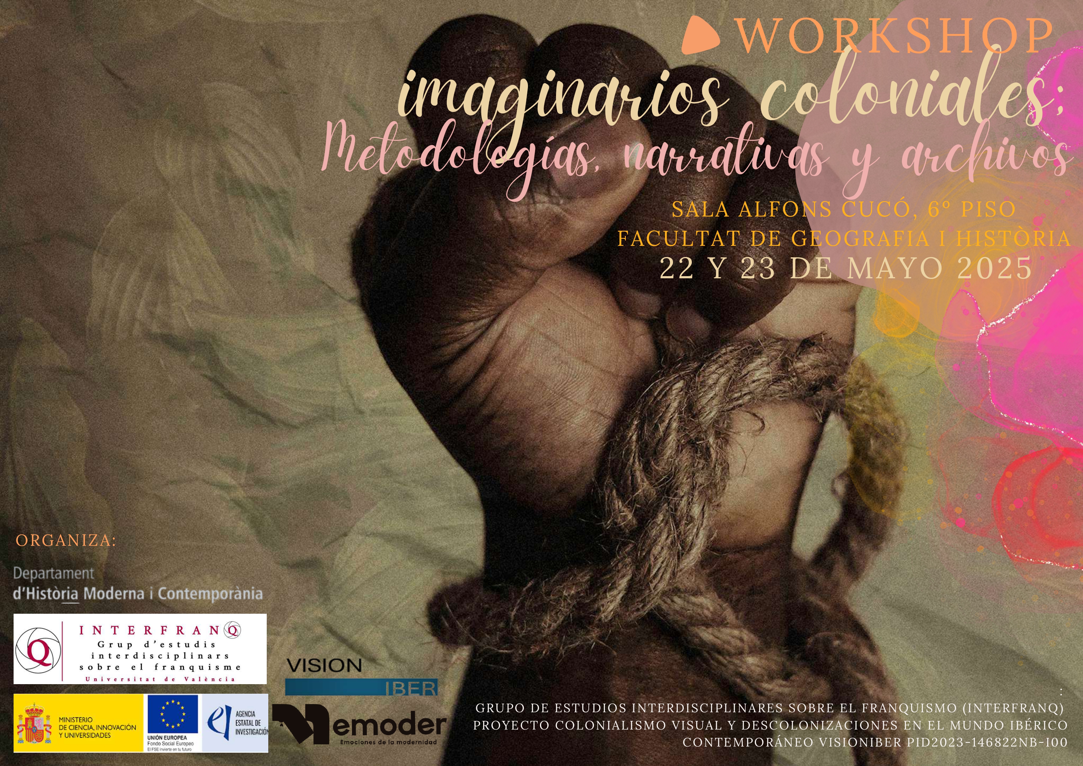 El 22 y 23 de mayo se celebrará el workshop "Imaginarios coloniales" en la Facultat de Geografia i Història de la UV